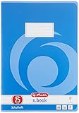 Herlitz 3322500 Schulheft (A4, liniert mit Rand, Lineatur 25, Blau) 16 Blatt, 10er Packung