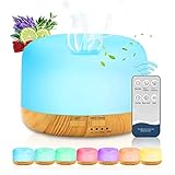 ASANMU Aroma Diffuser für Ätherische Öle, 450ML Ultraschall Aromatherapie Diffusor Diffuser Ätherische Öle Defuser Aroma Duftöldiffusoren mit 7 Farben Diffuser Weihnachten Geburtstag Geschenke Frau