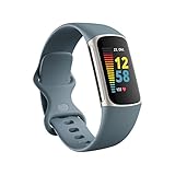 Fitbit Charge 5 Aktivitäts-Tracker mit 6-monatiger Premium-Mitgliedschaft, bis zu 7 Tagen Akkulaufzeit und Tagesform-Index,Stahlblau/Platin, Einheitsgröße