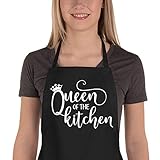 Saukore Lustige Schürzen für Frauen, Queen of the Kitchen Chef Kochschürzen, niedliche Backschürzen mit 2 Taschen Bäcker, Geburtstag, Muttertag, Schürze Geschenke Mutter, Frau, Freundin, Tante Oma