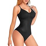 Shapewear Damen Body, Miederbody Stark Formend, Bodysuit Women, Bauchweg Body Shaper Damen, Bequemer Formende Bodys, Stringbody mit Verstellbarer Schultergurt und Atmungsaktiven Materialien-2XL/3XL