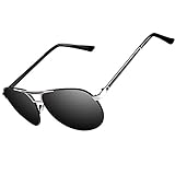 kennifer Herren Klassik Polarisierte Fahren Pilot Sonnenbrille Metallrahmen Ultra leicht Premium Voll Verspiegelte Polarisierte Pilotenbrille Sonnenbrille