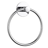 GERUIKE Handtuchring Ohne Bohren Handtuchhalter Ring Chrom Silber Rund Handtuch Halter Selbstklebend für Badezimmer Edelstahl Badzubehör - Handtuchhalter Klein Wandmontage