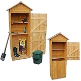 Melko® XXL Gerätehaus Geräteschuppen Gartenschrank mit Spitzdach, aus Holz, 79 x 49 x 190 cm, Geräteschrank Gartenhaus