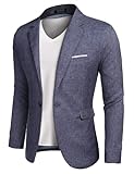 COOFANDY Herren Sakko Jackett Sportmäntel Anzüge Blazer Jackett Lässige Anzugjacke, Blau, Gr. M