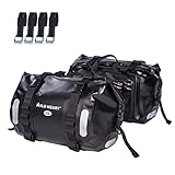 WILD HEART wasserdichte Tasche Motorrad Satteltasche 40L（20L*2 Tankrucksack Motor Seitentasche (Schwarz)