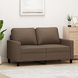 Homgoday 2-Sitzer-Sofa Gästesofa Modern Sofa Couch mit Rückenlehne Armlehne Stoffsofa Gästesofa Sitzsofa Sitzmöbel fürs Wohnzimmer Schlafzimmer Braun 120 cm Stoff