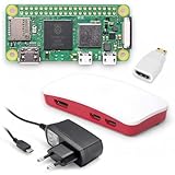 Raspberry Pi Zero 2 W Starter-Set | 5.1V 2.5A Netzteil | Gehäuse mit 3 Abdeckungen | Micro HDMI Adapter | Raspberry Pi Zero 2 W