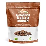 Roh Kakaobohnen Bio 1Kg. Organic Raw Cacao Beans. Rohkost, Natürlich, Rein. Produziert in Peru aus der Theobroma Cocoa Pflanze. NaturaleBio