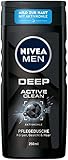 NIVEA MEN DEEP Active Clean Pflegedusche (250 ml), vitalisierendes Duschgel mit Aktivkohle, pH-hautfreundliche Dusche für Körper, Gesicht und Haar