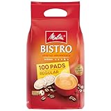 Melitta Café Bistro Röstkaffee in Kaffee-Pads, 100 Pads, Kaffeepads für Pad-Maschine, starke Röstung, geröstet in Deutschland, kräftig-aromatisch