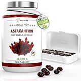 Biotary Astaxanthin 12mg, 8 Monatsvorrat, 120 Softgel Kapseln, Vegan, mit Vitamin E, inclusive Pillenbox, hohe Bioverfügbarkeit, Haematococcus Pluvialis, Super-Antioxidans