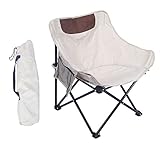 PLHBVDFWE Klappbarer Moon Chair für den Außenbereich, Campingstuhl, tragbare Strandstühle mit Seitentaschen und Aufbewahrungstasche, kompakter Freizeitstuhl für Sport, Wandern, Angeln