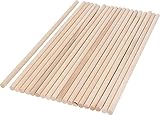 YoniYa 20 Stück Holzstäbchen Bastelstäbe Rundhölzer zum Basteln Lange Holzdübel Natürlicher Holzstäbchen Stangen 8 mm x 30 cm Rundstäbe Holzstäbe für DIY Arts Craft Basteln Dekoration