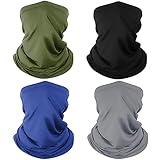 4 Pack Neck Gaiter Atmungsaktive Bandana Maske für Outdoor-Schutz Waschbar Wiederverwendbare Kühlgamaschenmaske Gesichtsbedeckung Schützen vor Staub Wind für Männer Frauen Radfahren Laufen Wandern