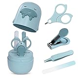 Baby-Nagelset, 4-in-1-Baby-Nagelpflege-Set mit niedlichem Etui, Baby-Nagelknipser, Schere, Nagelfeile & Pinzette, Baby-Maniküre-Set und Pediküre-Set für Neugeborene, Säuglinge, Kleinkinder