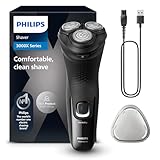 Philips Shaver Series 3000X – Elektrischer Nass- und Trockenrasierer für Männer in Schwarz, mit SkinProtect-Technologie, ausklappbarem Bartschneider (Modell X3001/00)