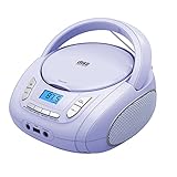 Tragbarer CD-Player für Kinder - Radio-CD-Boombox mit Bluetooth, FM-Radio, USB-Eingang & AUX-Anschluss & Kopfhörerbuchse, CD-Player für zu Hause oder draußen (Light Purple)