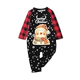 Generisch Christmas Pyjama Sweater Weihnachts Pyjama Damen Familie Schlafanzug Familien Pyjama Set Weihnachten für Damen Herren Weihnachts Kinder Baby Winter Flauschig Schlafanzug Warm Kawaii