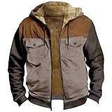 Winterjacke Herren üBergangsjacke Wrme Fleecefutter Jacke Vintage Kapuzenjacke Cargojacke Mit Vielen Taschen Outdoor Sweatjacke Mit Kapuze MilitäR Fliegerjacke Verdickt Outdoorjacke Bomberjacke