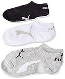 PUMA Unisex Kinder Socken Bwt Sneaker, White/Grey/Black, 31-34