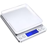 Diyife Taschenwaage mit Tablett 500g/0,01g, Digitale Briefwaage, Milligramm Waage, Präzisionswaage, Tragbare Küchenwaage mit LCD-Display, Tara& PCS-Funktion, 6 Einheiten