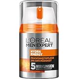 L'Oréal Men Expert Gesichtspflege für Männer, Feuchtigkeitscreme mit Guarana und 4x mehr Vitamin C, Hydra Energy Feuchtigkeitspflege 24H Anti-Müdigkeit, 2 x 50 ml