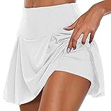 JJPAR Rock Shorts Damen Sommer Sexy Chic Shorts Damen Sport Shorts Damen Hohe Taille Elastisch Yoga Shorts Wandern Activewear Tennis Running Laufen, A-white, Small