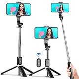 Selfie Stick Stativ, 360°Rotation 3 in 1 Selfiestick mit Fernbedienung Handy Selfie-Stange und Tragbar Monopod Handyhalter für iPhone 13/12/11 Pro/XS Max/XS/X/8/7, Samsung Smartphones