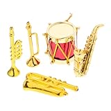 BESTonZON 5st Miniatur-musikinstrumente Puppenhauszubehör Puppenhausbedarf Saxophon Für Kinder Mini-Instrument Mini-hauseinrichtung Mini- -Layout-schmuck Früh Pädagogisch Golden Plastik