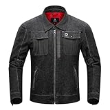 BORLENI Motorradjacke Denim Herren Motorrad Jeansjacke mit CE-Protektoren Atmungsaktiver Panzerschutz Hochglanz Reflektierend für Frühling Sommer Herbst L