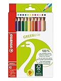 Umweltfreundlicher Dreikant-Buntstift - STABILO GREENtrio - 12er Pack - mit 12 verschiedenen Farben