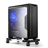 PC Ständer für PC-Tower, Computer Desktop Ständer, Universal verstellbare CPU Ständer mit Rollen - (Schwarz)