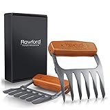 Rawford Pulled Pork Krallen - Premium Meat Claws zum zupfen & fixieren von Fleisch - Praktische Bärentatzen mit ergonomischem Holzgriff für einen besseren Halt - inklusive Pflegeanleitung (Grau)