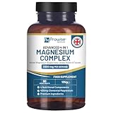 Magnesiumglycinat-Komplex 4 in 1 – 2000 mg pro Portion | Präzise 400 mg Dosis elementares Magnesium | Mit Magnesiumbisglycinat, Citrat, Malat und Taurat | 90 vegane Tabletten – von Prowise