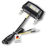 Binego® Motorrad Quad LED Kennzeichenbeleuchtung E Geprüft Nummernschildbeleuchtung Mini Weiß Klar ATV E24 ABE TÜV 12V