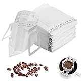 100 Stück KaffeeFilter Einweg - Drip Coffee Bag Einweg, Hängende Ohrtropf Kaffeebeutel für meisten Tassen, Tragbare Kaffee Papier Filter, Kaffeefilter klappbar für Camping, Reisen, Zuhause, Büro