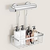 Duschablage Ohne Bohren Duschregal Hängen - Duschablage Zum Hängen Shampoo Halterung Für Dusche Duschkorb Ohne Bohren Dusche Halterung Shower Shelf Bad Regal Seifenhalter SS304 Edelstahl 30x13x8,5cm