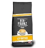 DER-FRANZ Kaffee Crema, Intensität 4/5, 100% Arabica, ganze Kaffeebohnen, 1000g