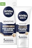 NIVEA MEN Sensitive Bart & Gesicht Pflege-Gel, schnell einziehende Bartpflege für empfindliche Männerhaut, beruhigende Gesichtspflege zur Linderung von Hautirritationen (50 ml)