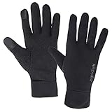 ALPIDEX Leichte Sporthandschuhe Laufhandschuhe Touchscreen Running Handschuhe Dünne Warme Liner Winter Fahrrad Walking Handschuhe, Größe:M, Farbe:Black