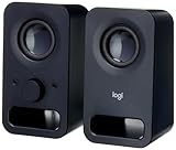 Logitech Z150 PC-Lautsprecher, Stereo Sound, 2 Lautsprecher, 6 Watt Spitzenleistung, 3,5 mm Eingang, Regler am rechten Lautsprecher, Kopfhörerbuchse, UK Stecker, PC/TV/Handy/Tablet - Schwarz