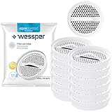 Wessper Wasserfilter 12 Stück, Filter Disc Replacement für Brita Classic Karaffen, Filterpatrone 58 mm x 15 mm, Ncht Gwebte Aktivkohle | Mikropartikel, Reduzierung von Chlor und Schwermetalle