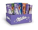 Milka Selection Box 1 kg I 10 Schokoladentafeln á 100g I 5 verschiedene Milka Sorten I inkl. Alpenmilch, Alpenmilchcréme, Haselnuss, Karamell, OREO I Tafelschokolade Geschenkbox I Schokoladen Geschenk