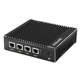 Sharevdi Firewall Micro Appliance, 4*In-tel i225 2.5Gbe NICs, In-tel Pentium N3700 4 Cores/4 Threads,SSD Dual HDMI/USB3.0/RS232 COM, AES NI, Kompatibel mit OPNsense (8 G 128 G/COM)