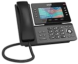 Snom D862 IP Telefon, SIP Tischtelefon, 5' IPS-Farbdisplay 1280 x 720 Pixel, 12 SIP-Ident,39/8 Programmierbare Funktionstasten, USB, WiFi NFC, Bluetooth, 3 Jahre Herstellergarantie, Schwarz, 00004535