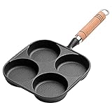 Frühstücksbraten für Eier Kochen Pfannkuchenpfanne Aluminium Hamburgerpfanne Antihaftpfanne UFr430 (Black, One Size)