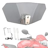 Universal Windschutzscheibe Motorrad,Motorrad Windschutzscheibe,Windschild Spoiler Universal Motorrad Einstellbare Klipp auf Windschutzscheibe Windabweiser,Motorcycle Screen,Windabweiser Motorrad