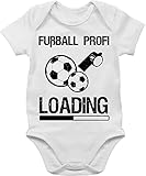 Baby Body Junge Mädchen - Sport & Bewegung - Fußball Profi Loading - Vintage schwarz - 3/6 Monate - Weiß - strampler kurzarm für bodies neugeborene bodys fussball babysachen mit 25. geburtstag