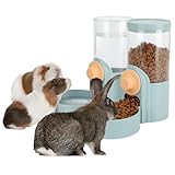 HYLYUN Kaninchenfutter Wasserspender 1L / 35oz Hängende Meerschweinchen Wasserflasche, Automatischer Tierfutterspender, Kaninchenkäfig Futternapf für Meerschweinchen Igel Frettchen Kaninchen